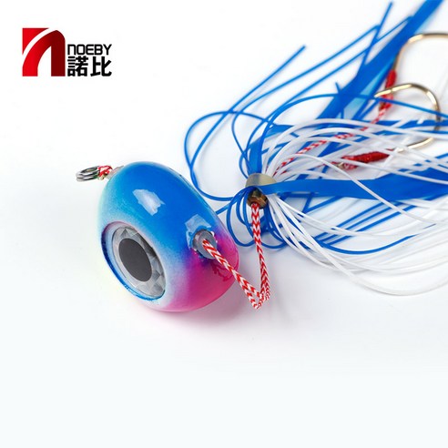 NOEBY Jig Saltwater Fishing Lure Jig head Sea Boating Bait Shrimp Rubber Skirt, 5, 40g