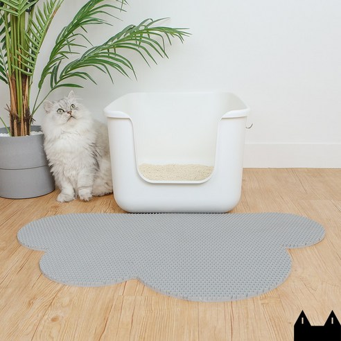 starcat 디자인 고양이 모래매트 스타캣 사막화방지 화장실매트, 구름모양, 그레이