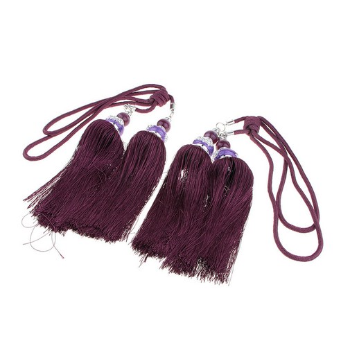 2pcs 교수형 비드 커튼 Tieback Tassels 커튼 커튼 용품에 대한 장식 프린지, 보라색, 폴리 에스터