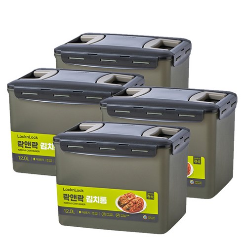 락앤락 직사각 투핸들 김치통 와인, 12L, 4개