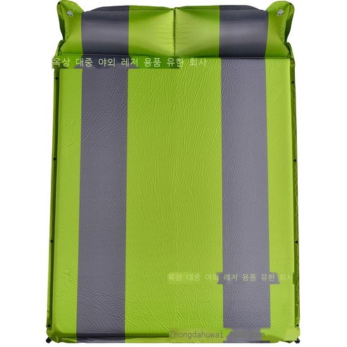 에어쿠션 야외 텐트 쿠션 휴대용 자동 소풍 쿠션 다중 야외 습기 방지 두꺼운 캠핑 쿠션 침대, 접착제 녹색 회색 상간 공기 베개, 192*134*5cm