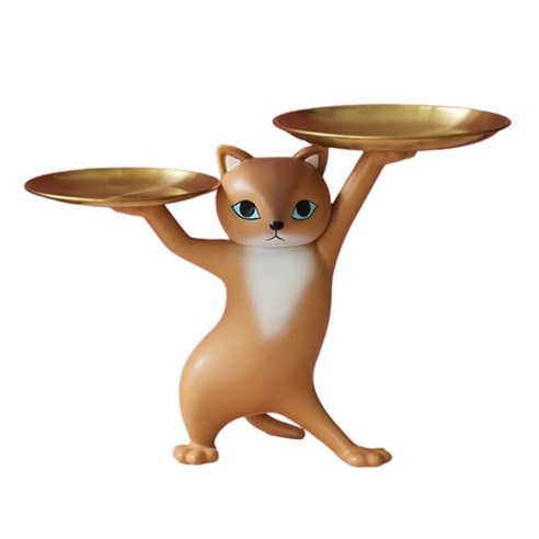 다온느루 엣지 고양이 다용도 트레이, 브라운
