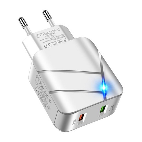멀티 포트 어댑터 Usb 충전기 usb 충전 usb 벽 충전기 플래시 드라이브 충전기 분배기 휴대 전화 전원, 화이트, 43x27x75mm 1.69x1.06x2.95 인치, ABS