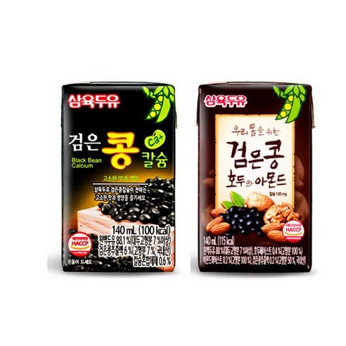 삼육두유 검은콩호두앤아몬드 140ml 24팩+검은콩칼슘 140ml 24팩, 48개