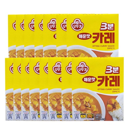 오뚜기 3분 카레 매운맛, 200g, 15개
