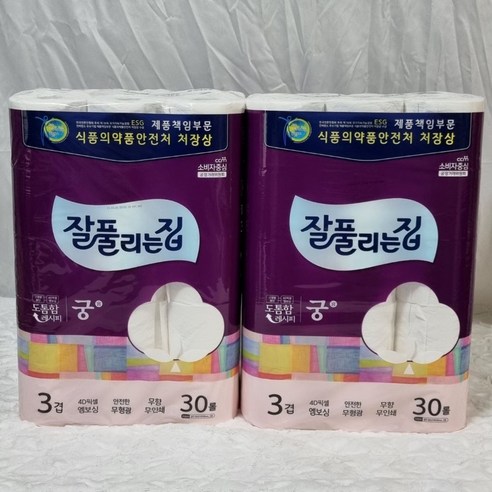 잘풀리는집 3겹 궁화장지 30롤 롤화장지 3겹롤 휴지 3겹두루마리화장지/3겹두루마리휴지/두루마리휴지3겹/부드러운화장지/롤휴지/화장실휴지/화장지/가정용화장지/3겹휴지/휴지, 1개