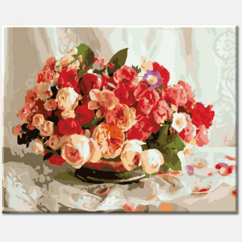 모모픽스페인팅 DIY명화그리기 40x50cm, I44 로즈 화병, 1개