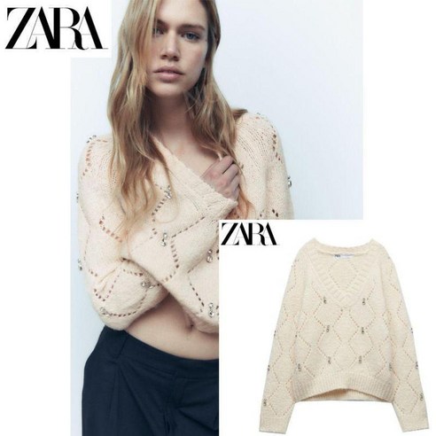 ZARA 자라 다이아몬드 니트 스웨터 9598246 712