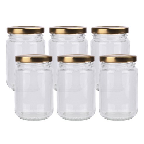 가인글로벌 일자젓갈200 유리병 러그캡 골드, 6개, 170ml