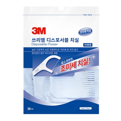 쓰리엠 싱글라인 일회용 치실, 36개입, 6개