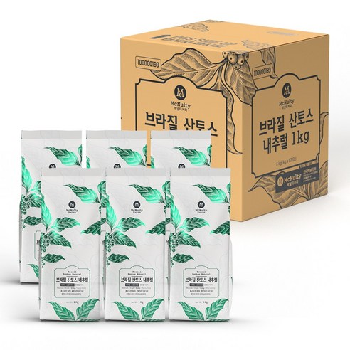 맥널티커피 브라질 산토스 내추럴 원두, 1kg, 6개