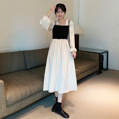 플레어 미디 롱원피스 가을 무드
