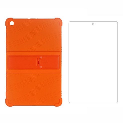 Xzante 태블릿 케이스+ALLDOCUBE Iplay30/Iplay30 PRO 태블릿용 화면 보호기 스탠드가 있는 10.5인치 실리콘 케이스(주황색), 주황색, 실리콘 + 유리