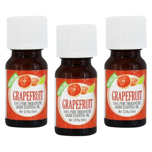 힐링솔루션 테라퓨틱 그레이드 에센셜 오일, 10ml, Grapefruit, 3개