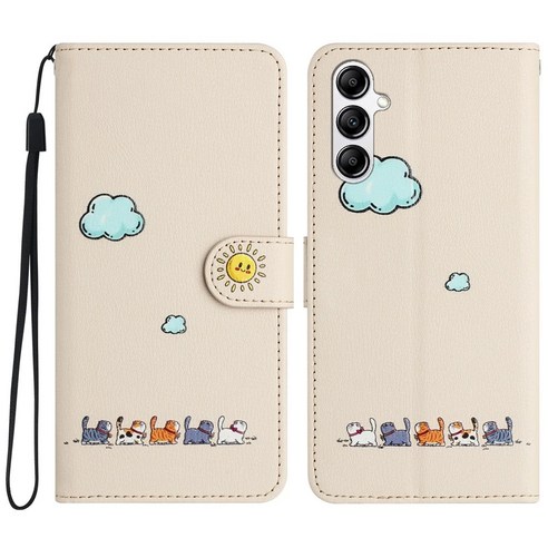 Funda 삼성 갤럭시 S23 울트라 S24 S22 플러스 S21 FE S20 노트 20 10 케이스 가죽 지갑 플립 커버 귀여운 고양이 전화 케이스