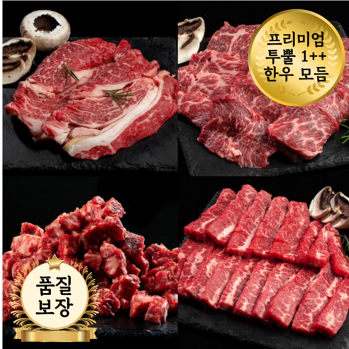 [명절선물세트] 1++ 투뿔 최상급 한우모듬 800g, 1개