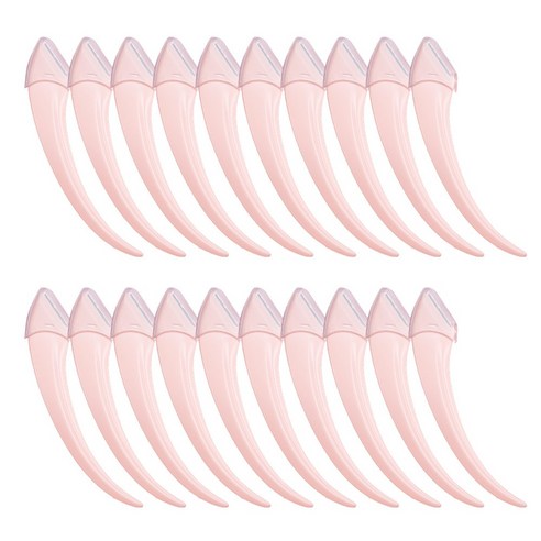 비즈온 미니 휴대용 곡선형 눈썹정리칼, 20개입, 핑크