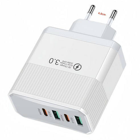 흰색 PD 4포트 100W 멀티 충전기 – 1개 100w충전기