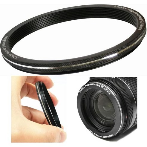 43mm ~ 52 스텝 업 렌즈 필터 어댑터 링, 52mm to 49mm, 1개