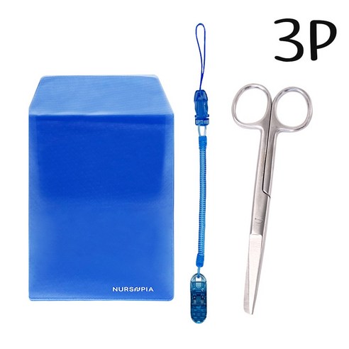 널스포켓 스프링집게줄 시저가위 14CM 모음 간호사용품, 1개, 블루 널스포켓_스프링집게줄_시저가위모음