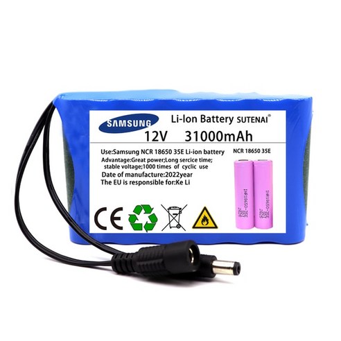 12V 배터리 휴대용 슈퍼 충전식 리튬 이온 팩 30Ah 용량 DC CCTV 캠 모니터 126V 충전기 31000mah 신제품, 03 Battery X1 ChargerX1 gsp파워뱅크