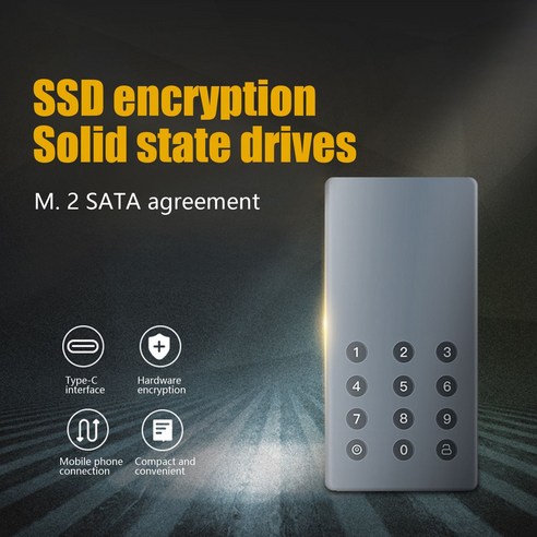 Lopbinte 512G SSD 유형 C 디지털 암호화 M.2 솔리드 스테이트 하드 디스크, 524288MB, 1