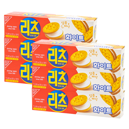 리츠 샌드위치 크래커 화이트 77g, 6개, 77g