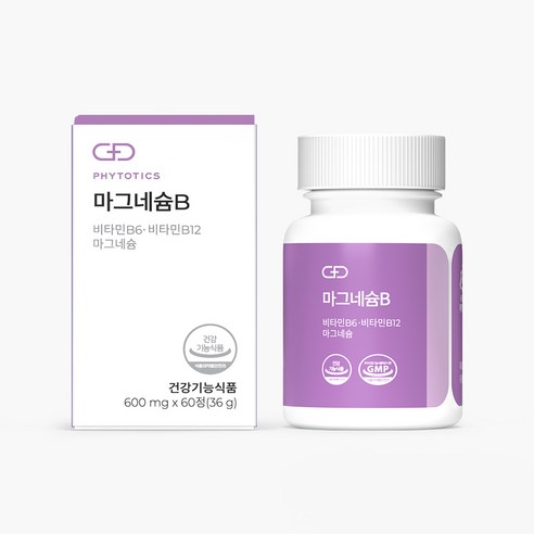 [피토틱스] 글루콘산 유기성 마그네슘 비타민B6 비타민B12 함유 마그네슘B, 3개, 600mg x 60정