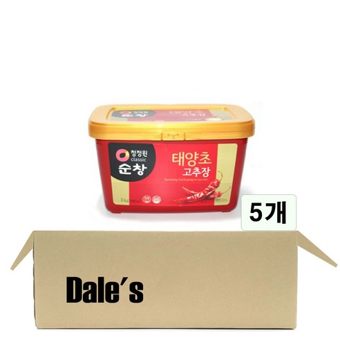 데일즈기획 대상 청정원 순창 태양초 명품 고추장, 3kg, 5개