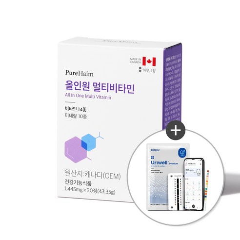 퓨어하임 캐나다 올인원 멀티팩 비타민 수험생 맨즈 우먼 피로회복 영양제 1개월분(30정), 1개, 30개
