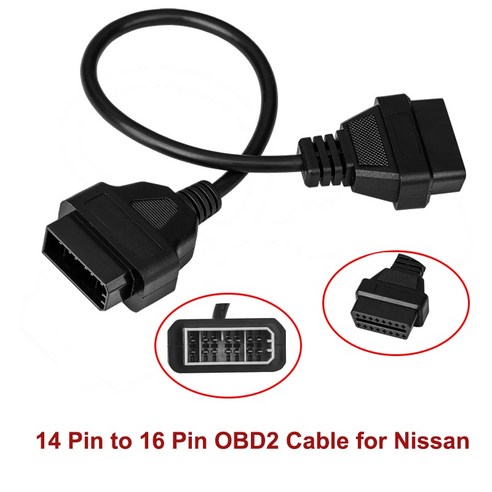 New OBD2 Cable For nissan 14 Pin to 16 OBD 2 II Auto Car Diagnostic Tool Adapter Scan Connector Prom