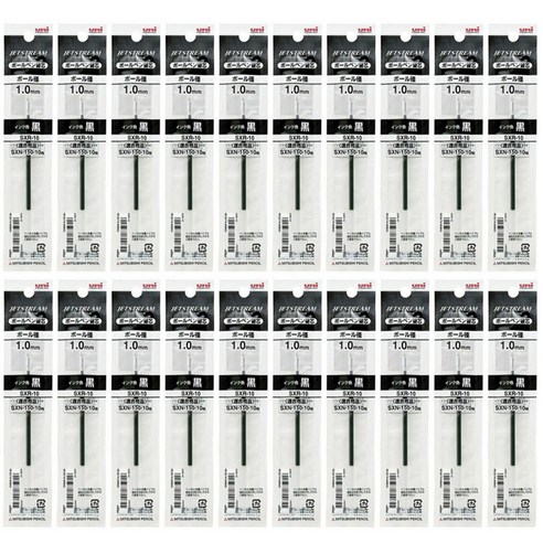 [OKㅣ강추] 제트스트림 단색용 볼펜 리필심 SXR-10 1.0 블랙, 20개 [OKNOWㅣ추천상품]