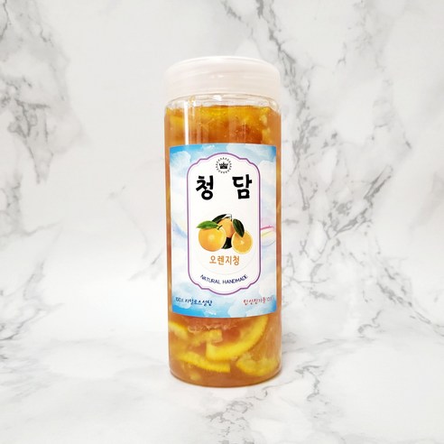 수제청 찐 맛집 청담 정성가득 다양한 과일청 레몬청 자몽청, 600g, 블랙라벨 오렌지청, 1개, 1개