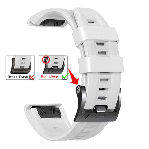 때문에 Garmin Fenix 6X 6Pro 5 5X Plus 스트랩 Quick Fit 22mm 26mm 고품질 실리콘 손목대 가민 시계대, #12