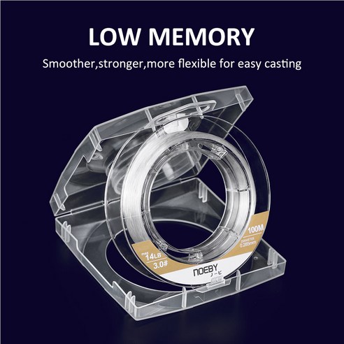 NOEBY 100m Fluorocarbon Fishing Line 6-36LB Leader Line Main Line Clear Fly Fishing Line, 1.0-6lb