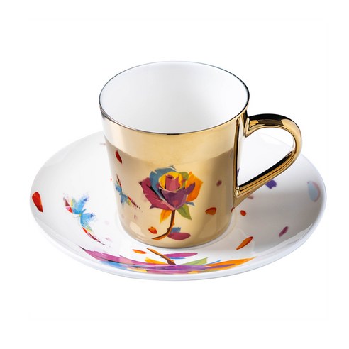 [SW] 거울 반사 커피 잔 유리 차 물 컵 크리 에이 티브 Coffeeware Drinkware, PEACOCK BLUE_201-300ml