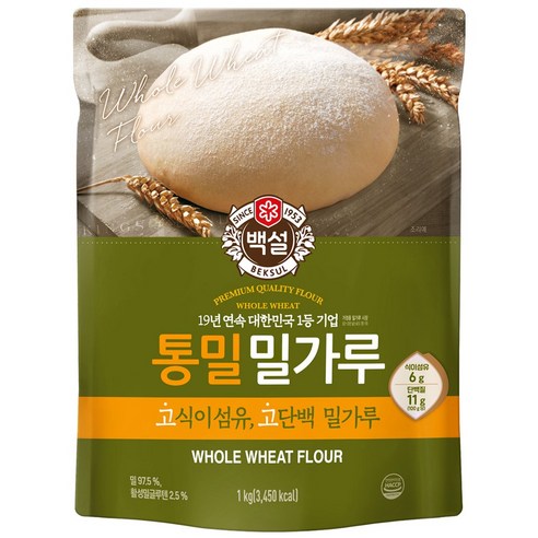 백설 통밀밀가루, 1kg, 1개