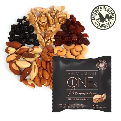 매일의 건강한 습관, 산과들에 원데이 프리미엄 하루견과로 시작하세요! 하루견과100봉