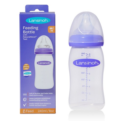 란시노 PP젖병 신생아 아기(젖꼭지M 포함), 투명, 240ml, 1개