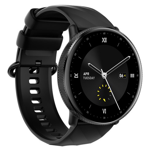 와피크 스마트워치 Y8 블루투스 통화가능 AMOLED 고화질 한글판, 블랙, 3.6cm, GPS + 블루투스