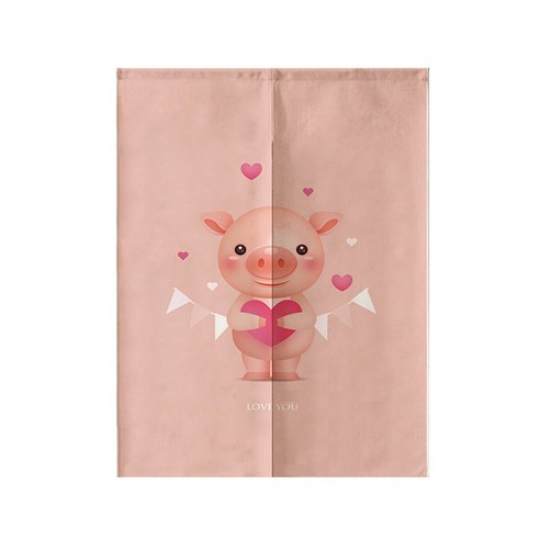 DFMEI.문발.Curtain --캐릭터 삼베 문발방명숙반발침실위생간격단발문발, DFMEI.돼지 c, wine_165183663096aaaa_00131{65