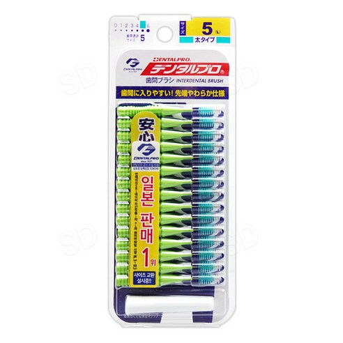 건강두배로 잭스 덴탈프로 치간칫솔 사이즈 5 (L) 통과경 1.5mm 15p, 15개, 1개