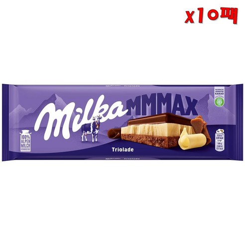 Milka 밀카 엠엠맥스 트리올라데 바 밀크 앤 다크 화이트 초콜릿 280g 10개, 280g, 10개 - 밀크 초콜릿 | 쿠팡