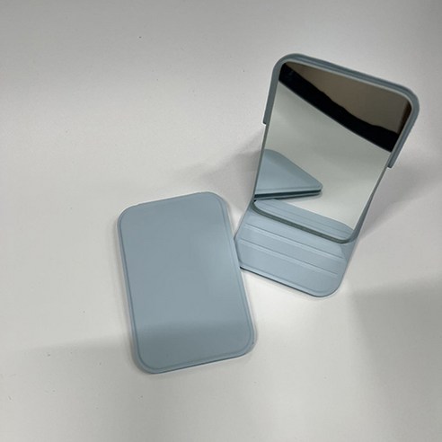 나이스샤샤 휴대용 마카롱 접이식 미니 손거울[7cmX10.5cm], 2개, 블루