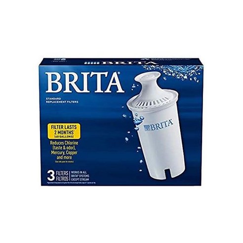 Brita 3 카운트 워터 필터 피처 고급 교체 포장이 달라질 수 있음 3팩, Limited edition