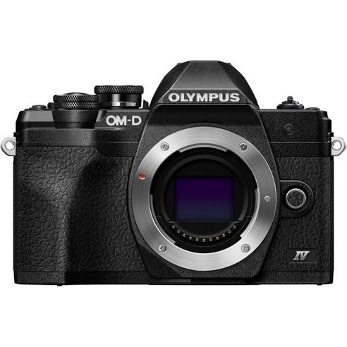 OM SYSTEM 올림푸스 E-M10 Mark IV 블랙 마이크로 4/3 시스템 카메라 20MP 센서 5축 이미지 안정화 4K 비디오 와이파이, Black_Camera | Body Only DSLR