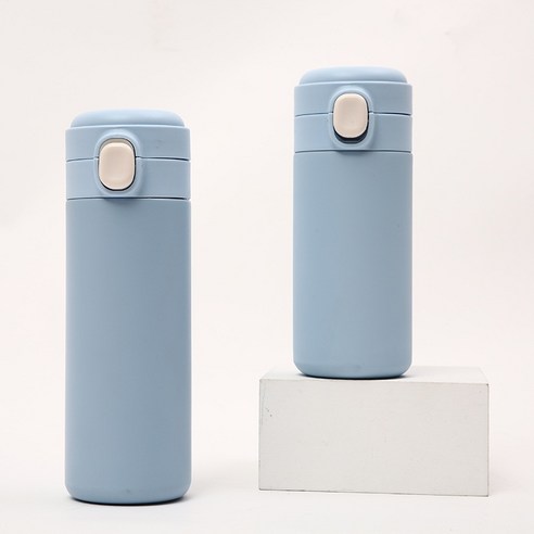 ZZJJC 아이디어 보온병 아이디어 텀블러 아웃도어 보온병, 스카이블루-노멀, 320ml