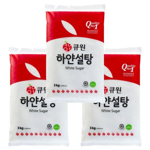 큐원 하얀 설탕, 3kg, 3개
