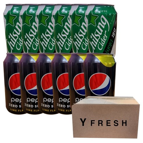 펩시제로 슈거 라임향 355ml x 6 칠성사이다 제로 355ml x 6, 6개