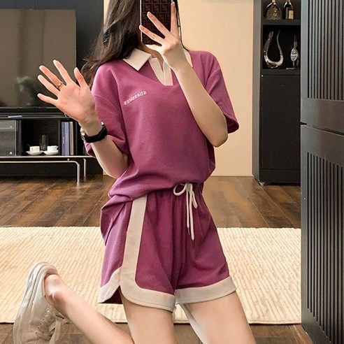 라미끄 카라넥 반팔 반바지 트레이닝 세트 (2color)